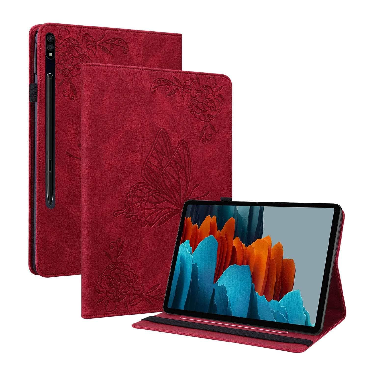 Casebuddy Galaxy Tab S9 2023 Vegan Leather Butterfly Cover