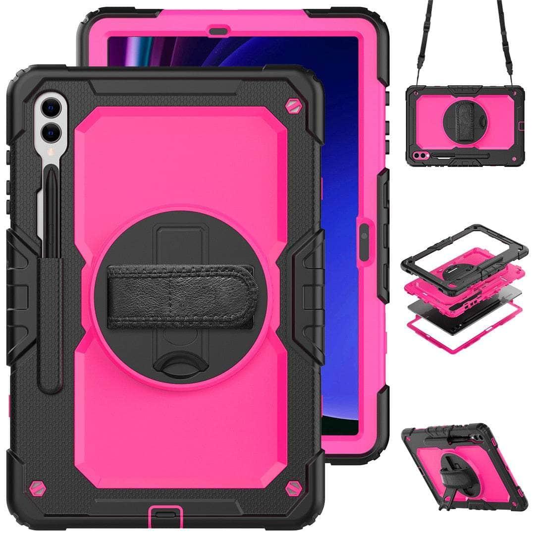 Casebuddy PC Rose / galaxy tab s9 plus Galaxy Tab S9 Plus Heavy Duty Kickstand Strap Case