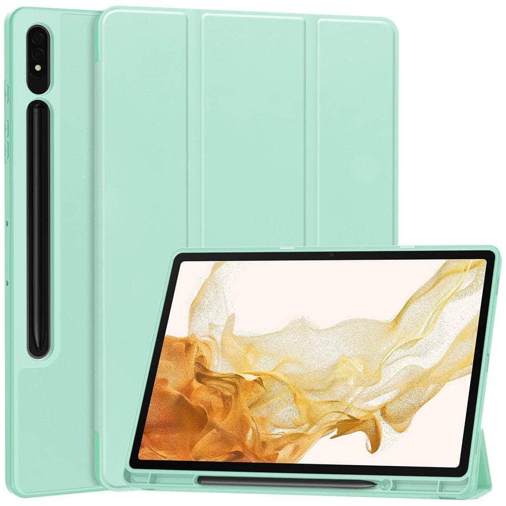 Casebuddy Mint green / Tab S9 Ultra 14.6inc Galaxy Tab S9 Ultra Smart Case Pencil Holder