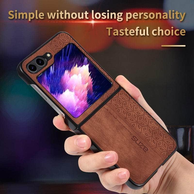 Casebuddy Galaxy Z Flip 5 Shockproof Protective Leather Cover