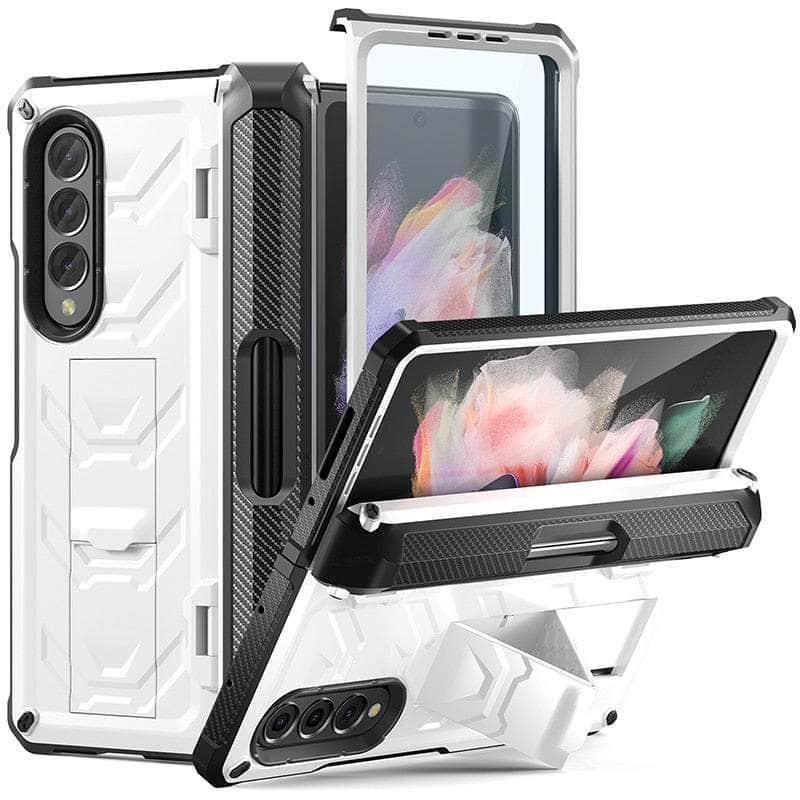 Casebuddy White / For Galaxy Z Fold 3 Galaxy Z Fold 3 Hinge Pen Slot Kickstand Hard Case