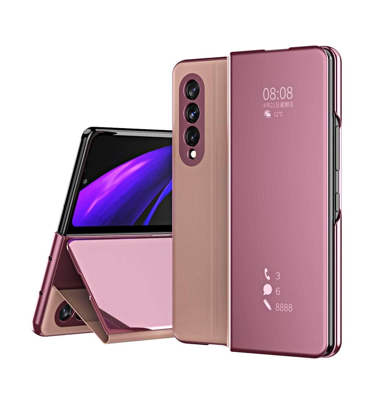 Casebuddy Rose Gold / For Samsung Z Fold 5 Galaxy Z Fold 5 Mirror Clear View Case