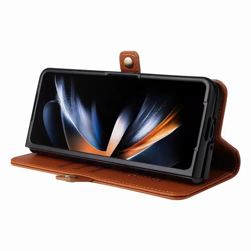 Galaxy Z Fold 6 Leather Wallet Magnetic Case - CaseBuddy Australia