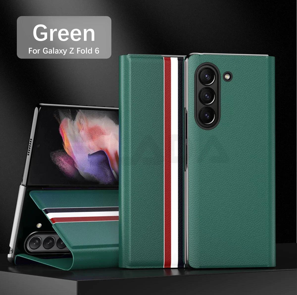 Galaxy Z Fold 6 Luxury Skin-Friendly Card Holder Case - CaseBuddy Australia