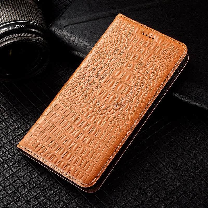 Casebuddy Brown / Galaxy A34 5G Genuine Galaxy A34 Leather Flip Wallet Case