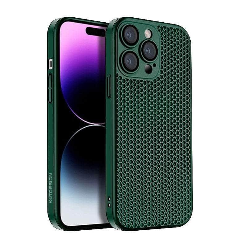 Casebuddy Green / For iPhone 15 Plus Heat Dissipation Cooling iPhone 15 Plus Case