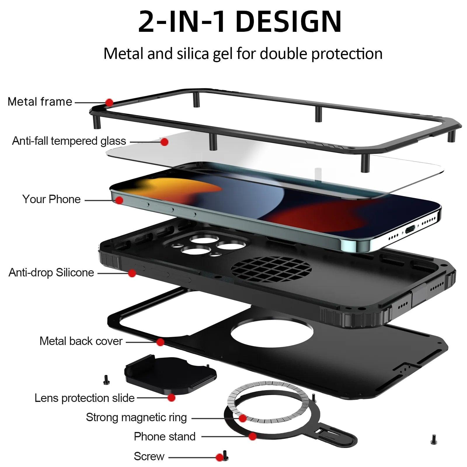 Casebuddy Heavy Duty iPhone 15 Pro Ring Stand Holder Case