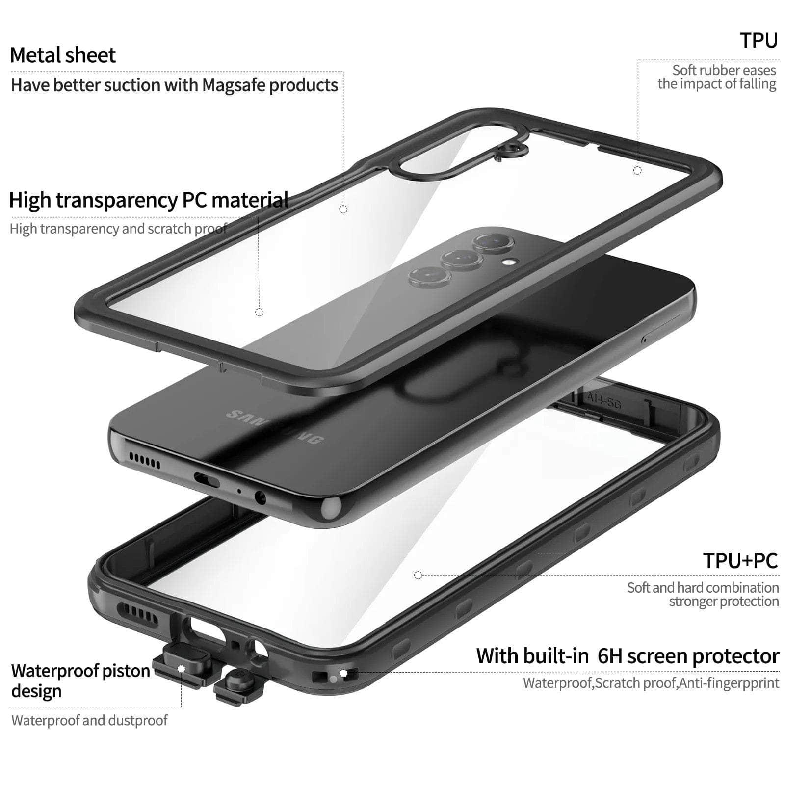 Casebuddy IP68 Waterproof Galaxy A14 Crystal Case