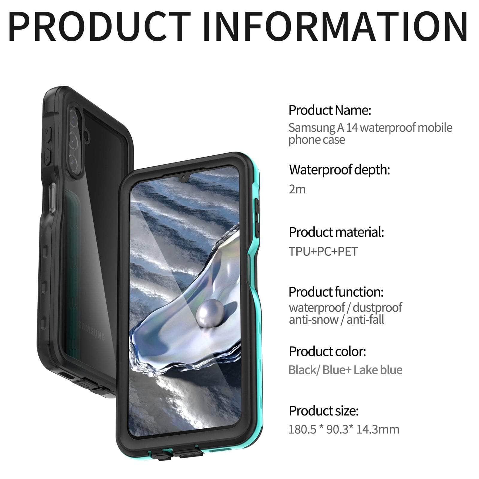 Casebuddy IP68 Waterproof Galaxy A14 Crystal Case