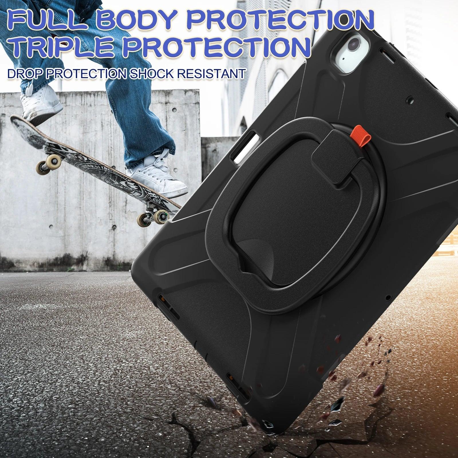 iPad Air 13 2024 Rotating Strap Heavy Duty Shockproof Cover - CaseBuddy Australia