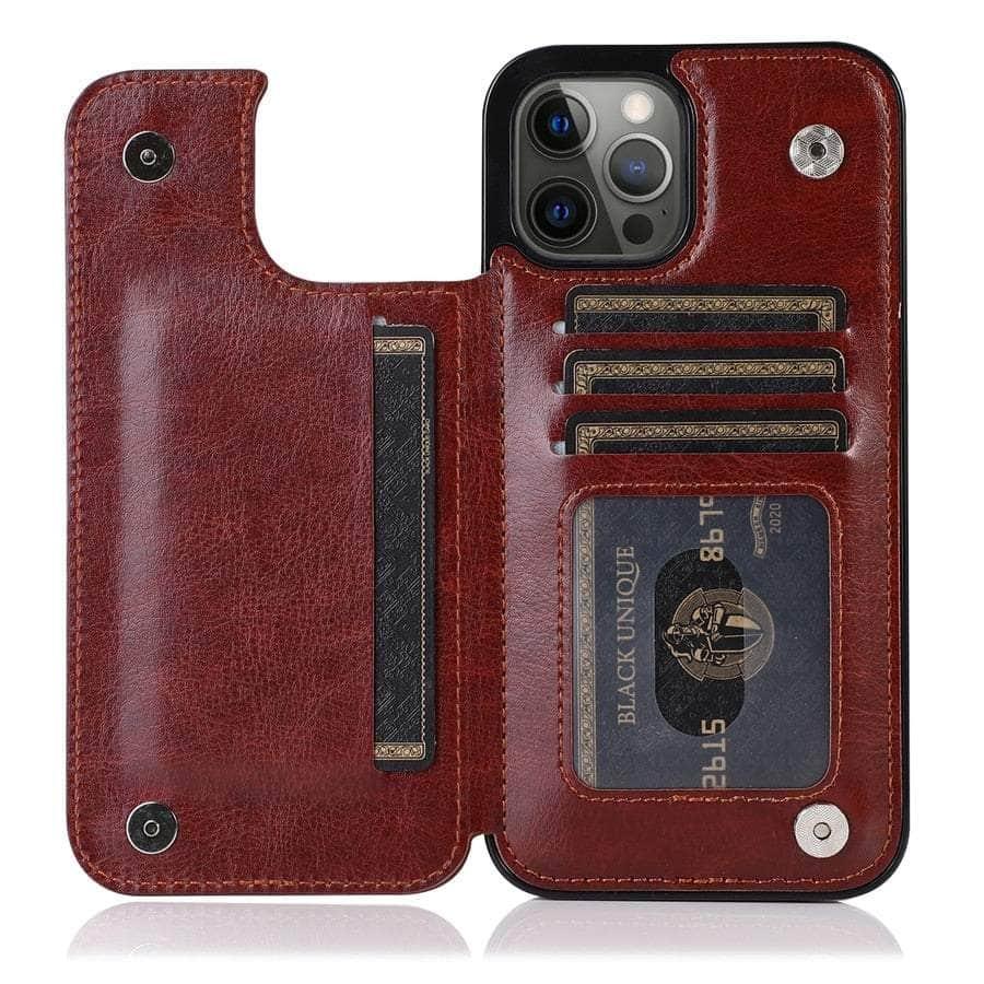 Casebuddy iPhone 15 Plus Wallet Double Button Card Stand