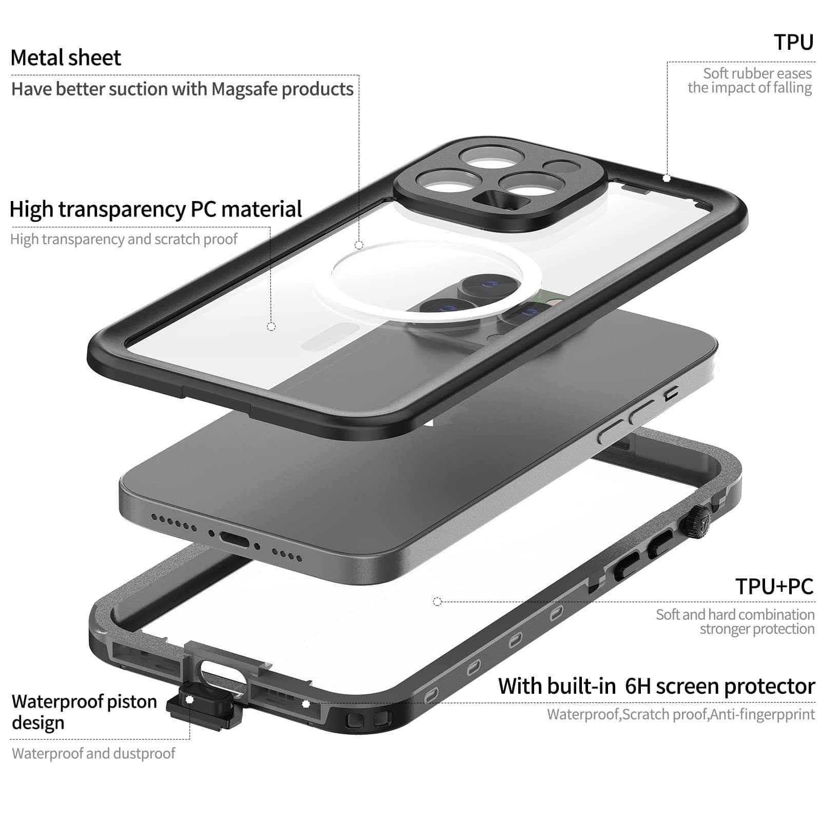 Casebuddy iPhone 15 Pro IP68 Waterproof Protector Full Body