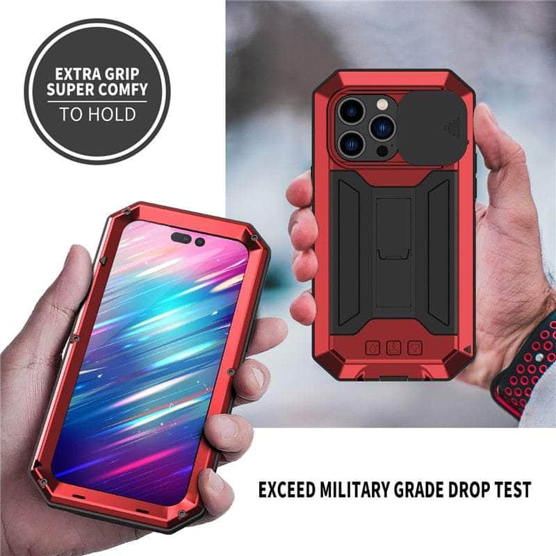 Casebuddy iPhone 15 Pro Max Full Body Rugged Armor Shockproof Metal Cover