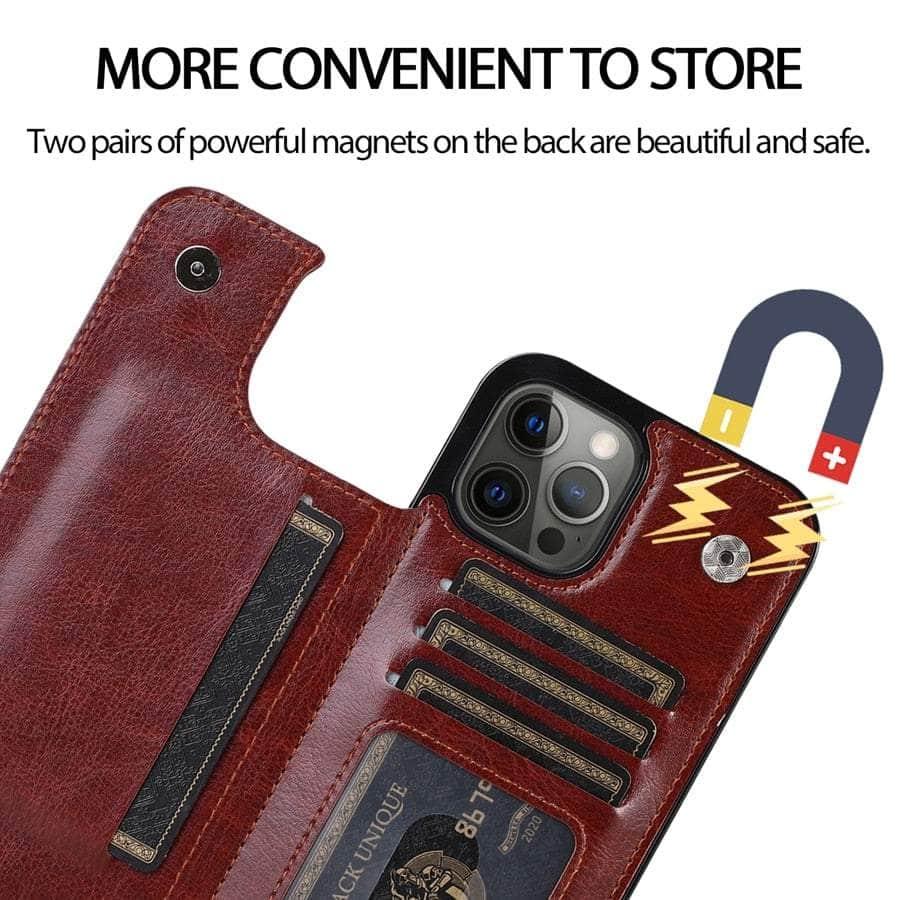 Casebuddy iPhone 15 Pro Wallet Double Button Card Stand