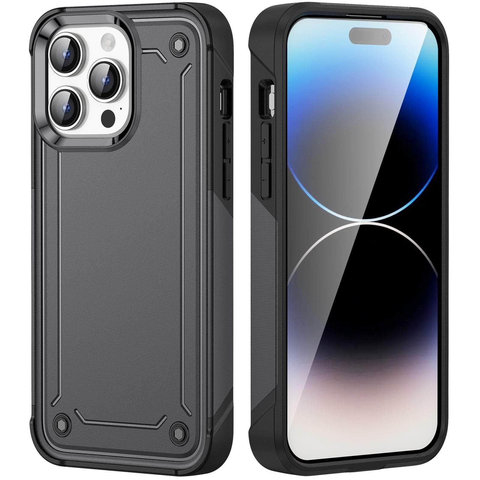 Casebuddy Gray-Black / For iPhone 15 iPhone 15 Shockproof Hard Plastic TPU Bumper