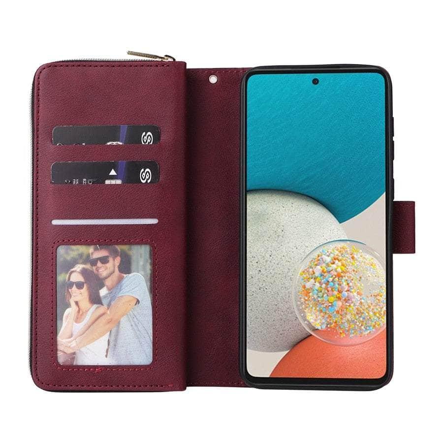 Casebuddy Luxury Galaxy A14 Wallet 9-Card Leather Case