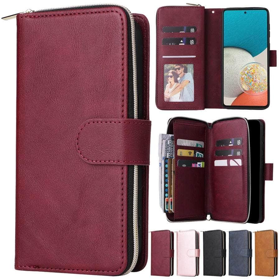 Casebuddy Luxury Galaxy A14 Wallet 9-Card Leather Case