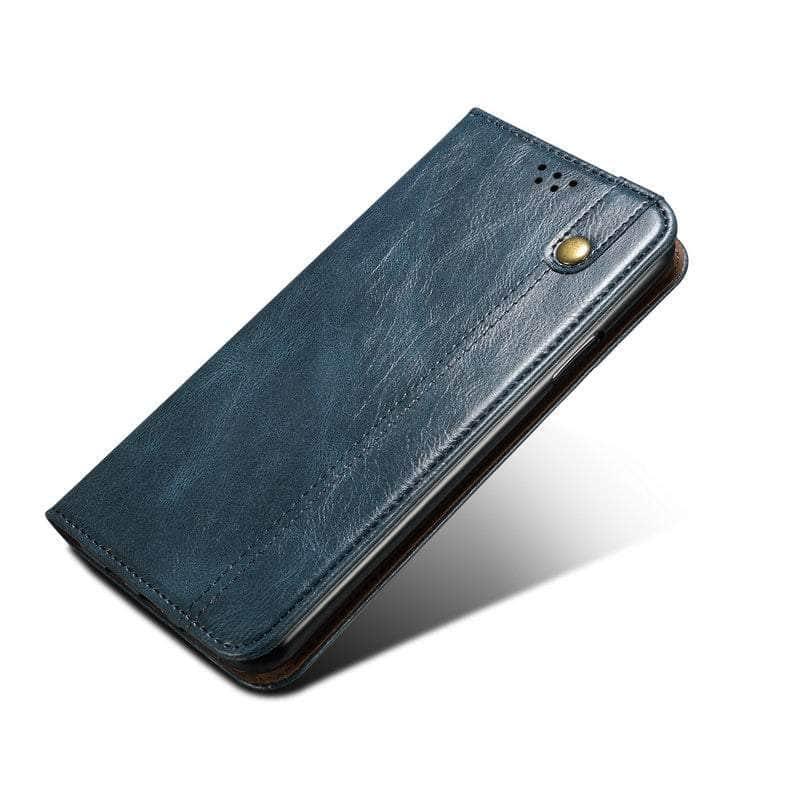 Casebuddy Blue / A24 4G Luxury Galaxy A24 Vegan Leather Magnet Book