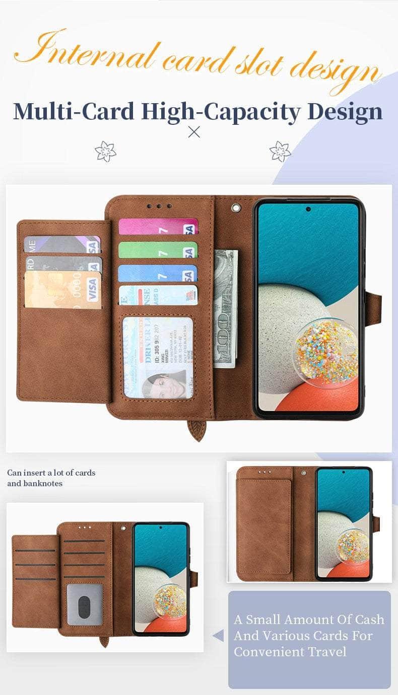 Casebuddy Luxury Zipper Leather Card Book Galaxy A14 Etui