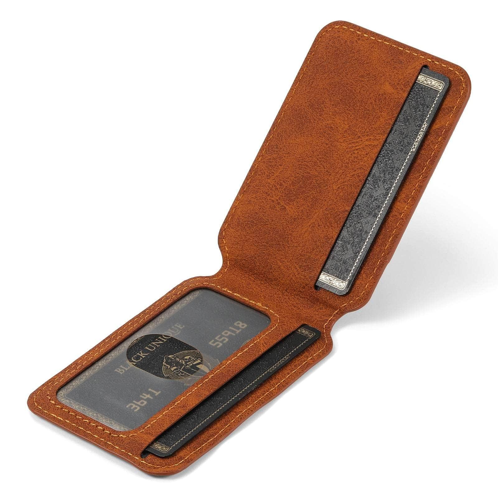 Casebuddy Magnetic iPhone 15 Pro Max Leather Card Case