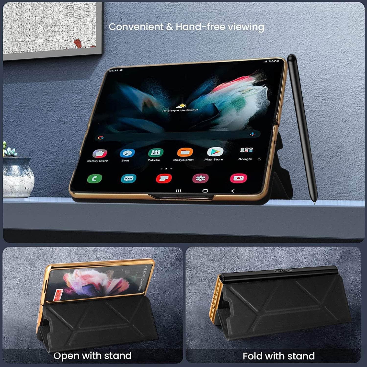 CaseBuddy Australia 0 Magnetic Vegan Leather Galaxy Z Fold 5 Case