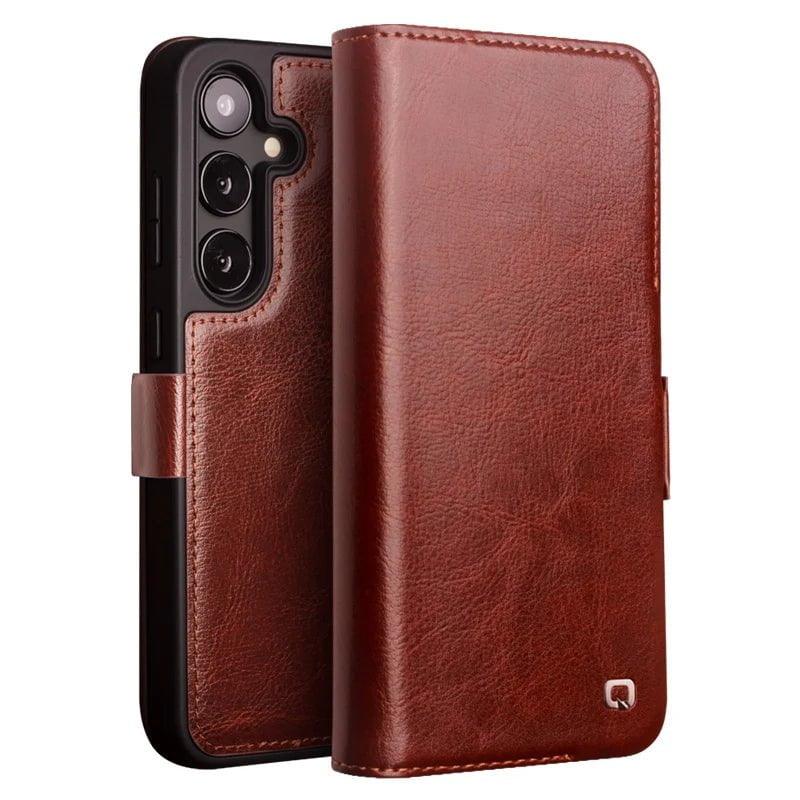 Casebuddy Qialino Galaxy S24 Plus Genuine Leather Wallet Case