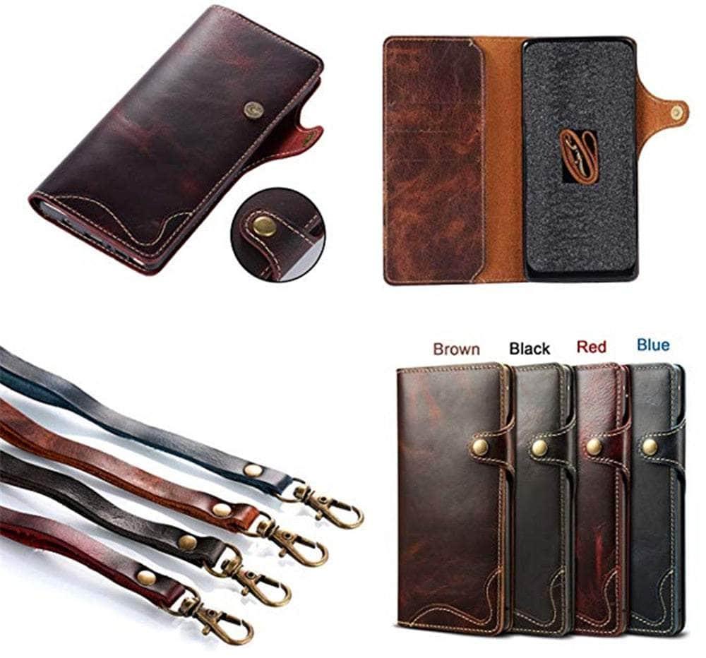 Casebuddy Real Leather iPhone 15 Plus Vintage Card Case