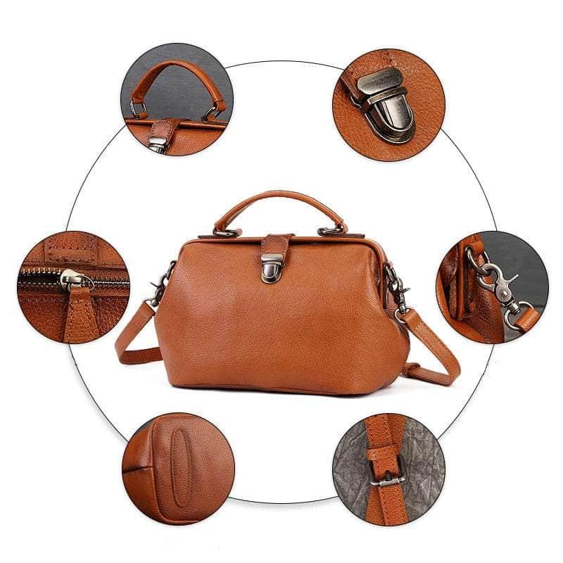 Vintage Genuine Leather Small Women Handbag