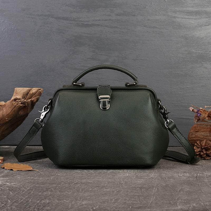 Vintage Genuine Leather Small Women Handbag