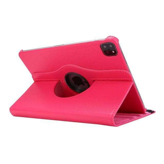 CaseBuddy Australia Casebuddy Rose Red / iPad Pro 12.9 2018 360 Rotating iPad Pro 12.9 2021 Leather Smart Case