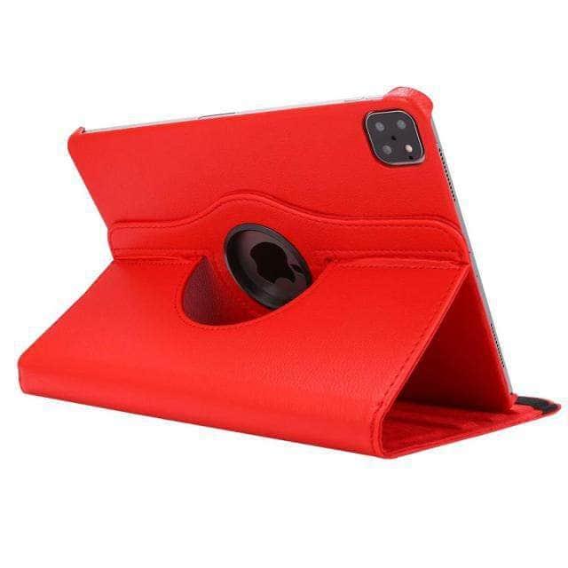 CaseBuddy Australia Casebuddy Red / iPad Pro 12.9 2021 360 Rotating iPad Pro 12.9 2021 Leather Smart Case