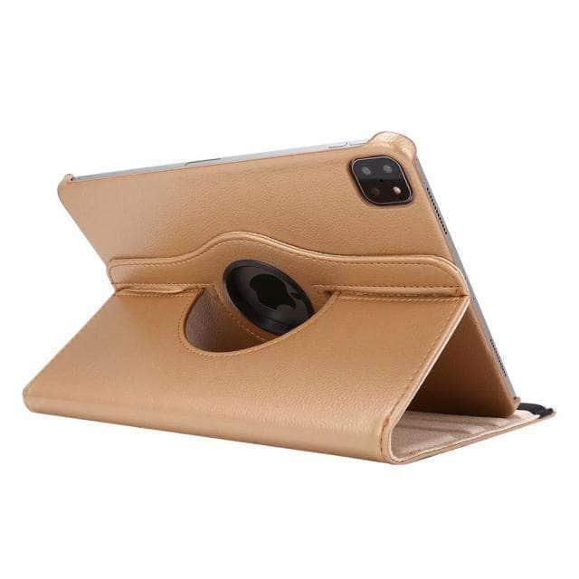 CaseBuddy Australia Casebuddy Gold / iPad Pro 12.9 2018 360 Rotating iPad Pro 12.9 2021 Leather Smart Case