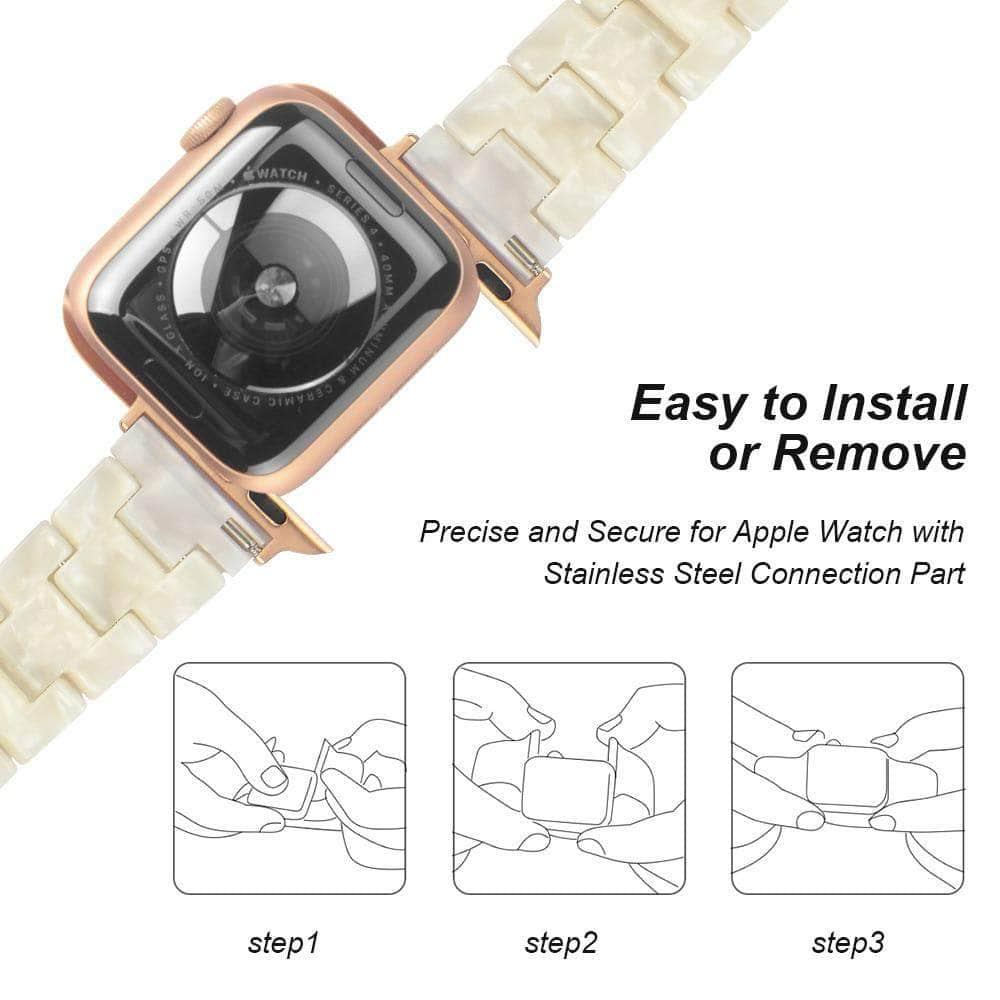Apple Watch 6 5 4 3 2 SE 44/42/40/38 Resin Stainless Steel Metal Buckle - CaseBuddy