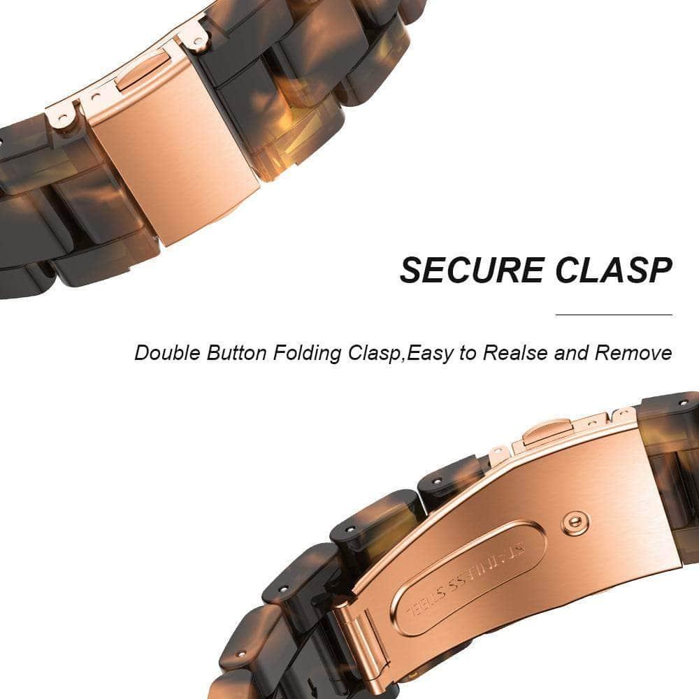 Apple Watch 6 5 4 3 2 SE 44/42/40/38 Resin Stainless Steel Metal Buckle - CaseBuddy
