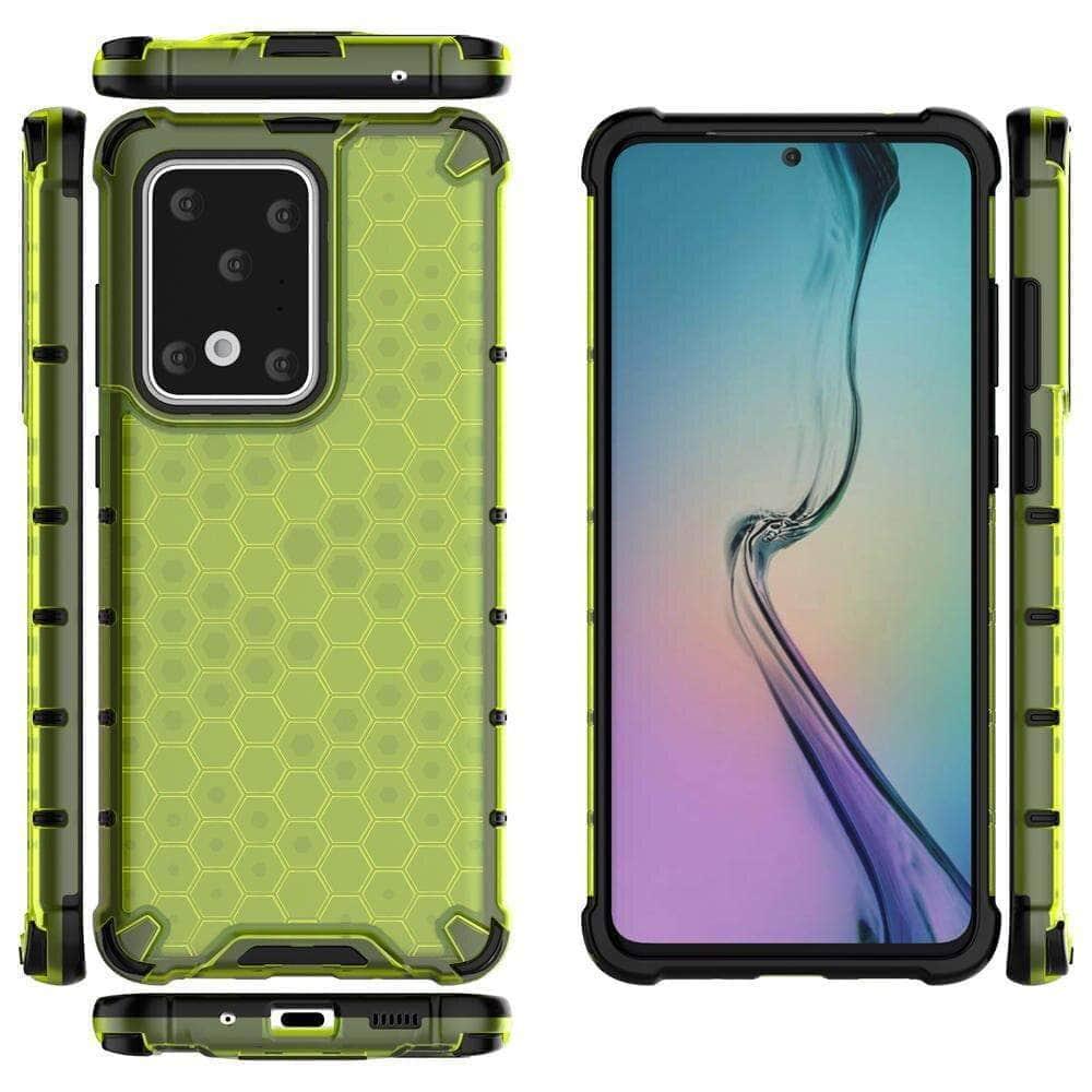 CaseBuddy Casebuddy Armor Case Samsung S20+ S20 Ultra 5G Honeycomb Clear Phone Case Shockproof Back Cover