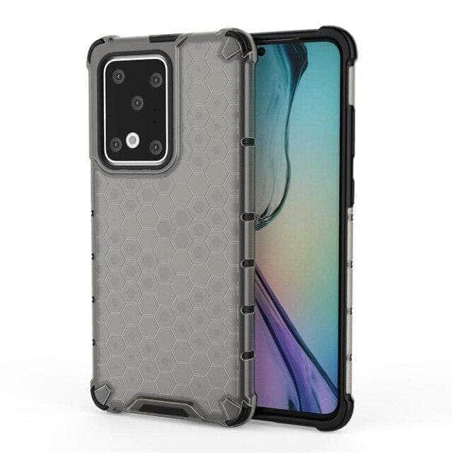 CaseBuddy Casebuddy For Galaxy S20 Ultra / Clear Black Armor Case Samsung S20+ S20 Ultra 5G Honeycomb Clear Phone Case Shockproof Back Cover