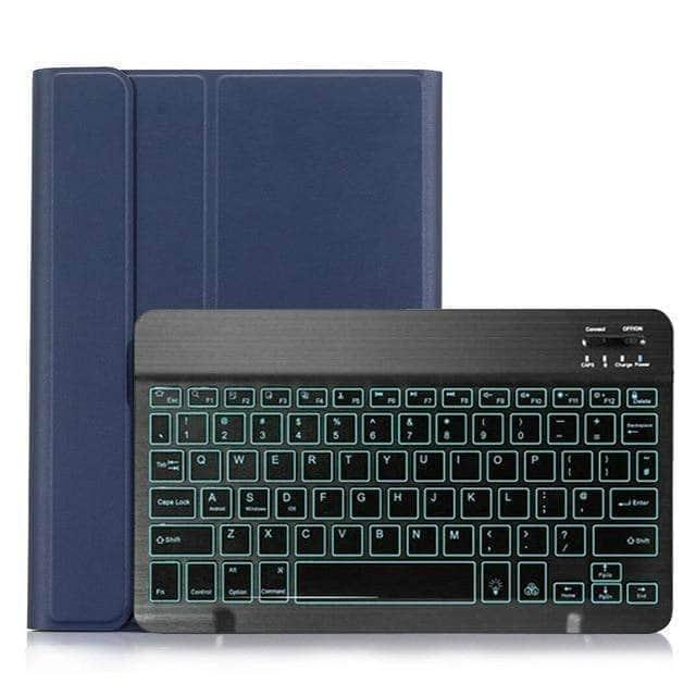 CaseBuddy Australia Casebuddy Dark blue-Backlit Backlit Wireless Keyboard Galaxy Tab S7 Plus 12.4 T970 T975