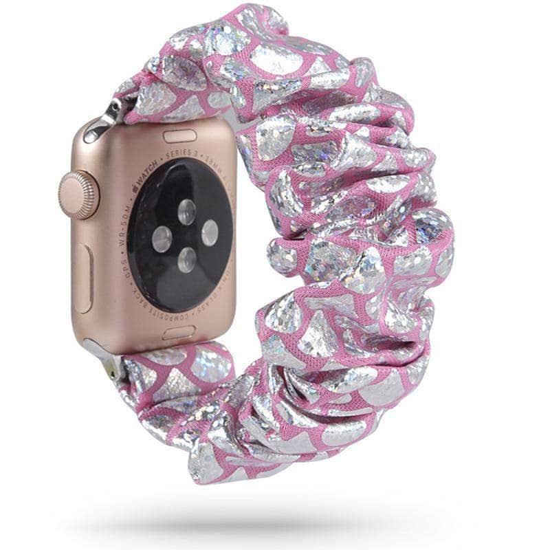 Bling Scrunchies Elastic Strap Apple Watch Band 6 5 4 3 2 SE 44/42/40/38 - CaseBuddy