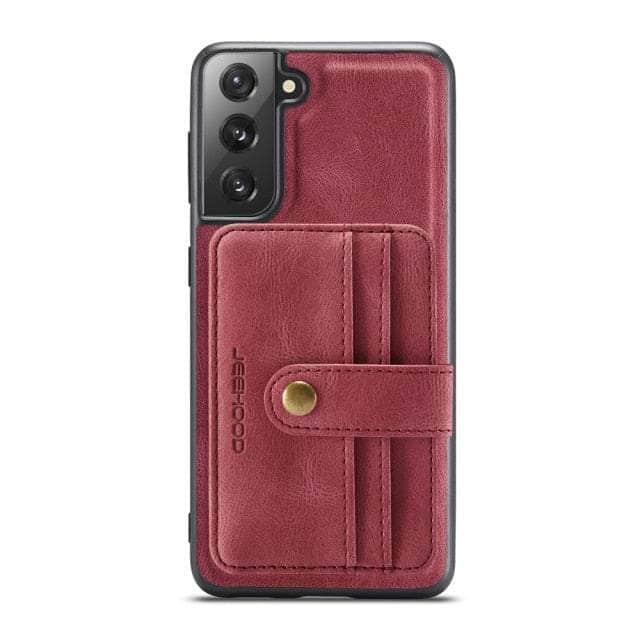 CaseBuddy Australia Casebuddy S22 Plus / Red Card Slot Leather Galaxy S22 Plus Case