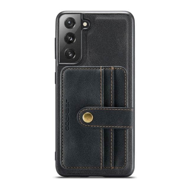 CaseBuddy Australia Casebuddy S22 Ultra / black Card Slot Leather Galaxy S22 Ultra Case