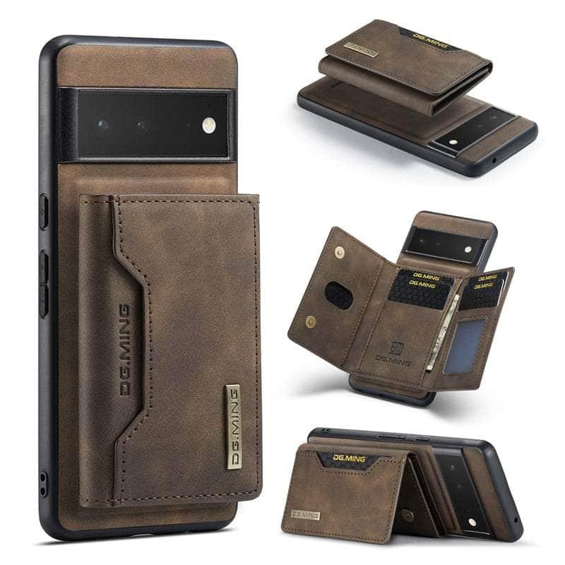 Casebuddy For Pixel 7 Pro / Coffee 2 in 1 Detachable Pixel 7 Pro Card Pocket Wallet