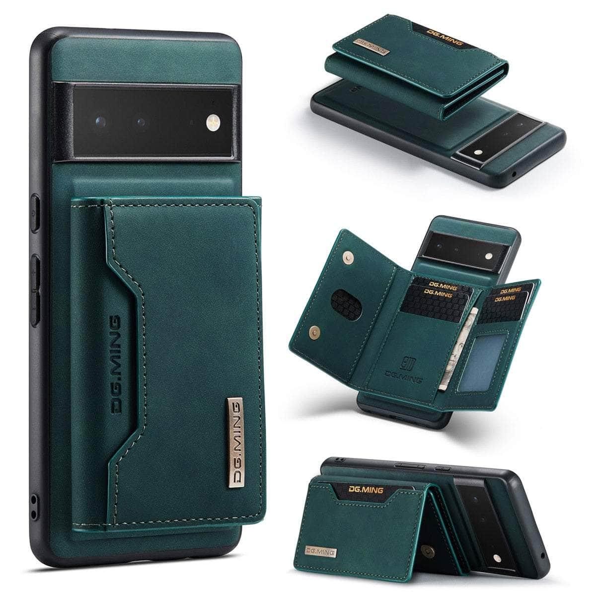 Casebuddy For Pixel 7 Pro / Green 2 in 1 Detachable Pixel 7 Pro Card Pocket Wallet