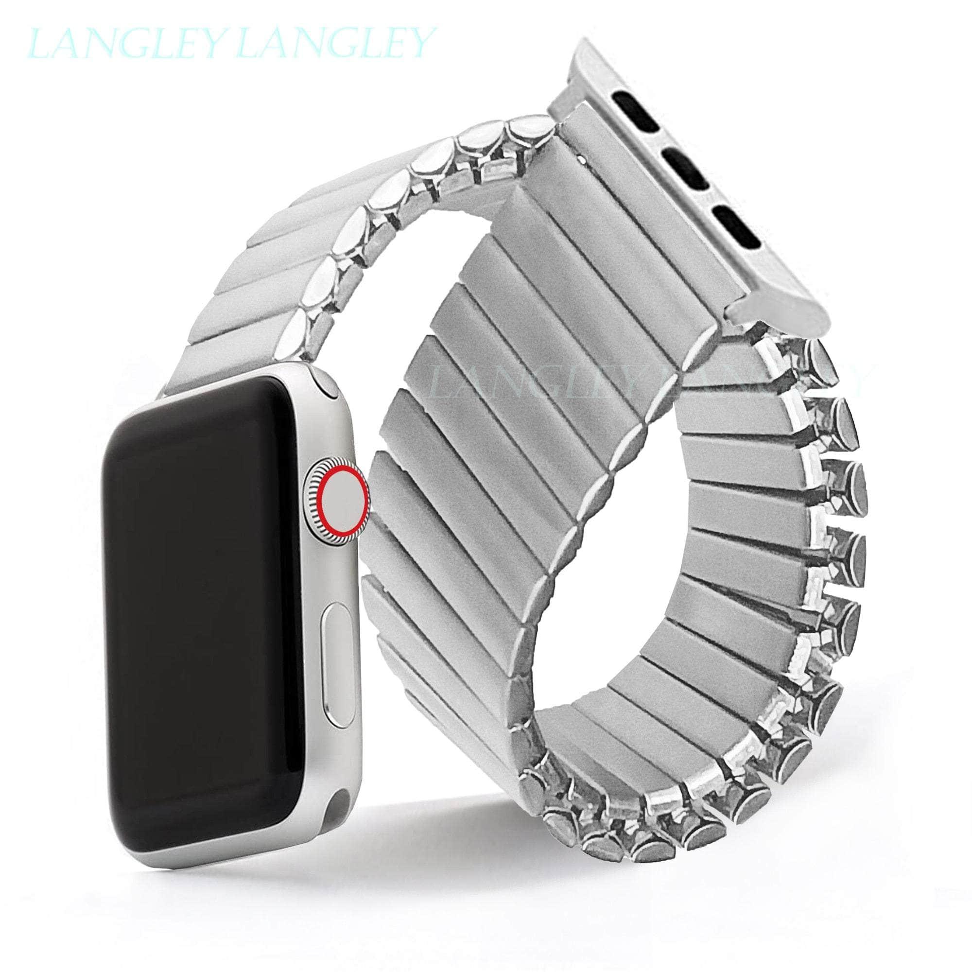 Casebuddy Silver / S  38-40-41mm Elastic Stainless Steel Apple Watch Band