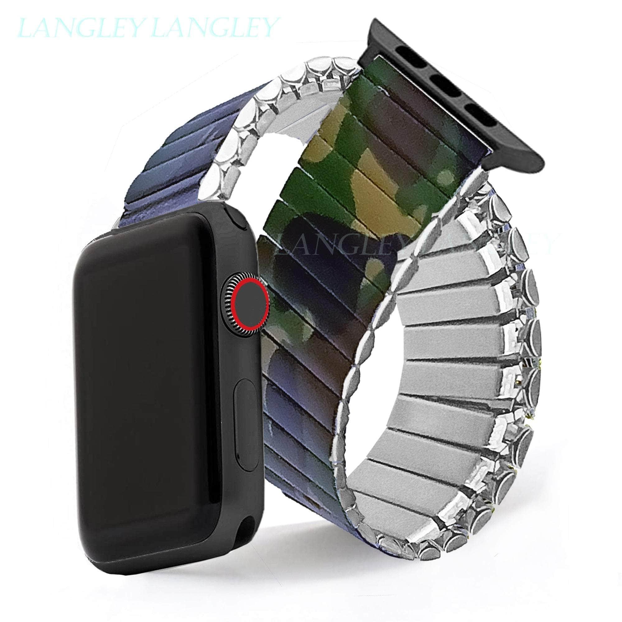 Casebuddy Camouflage / S  38-40-41mm Elastic Stainless Steel Apple Watch Band