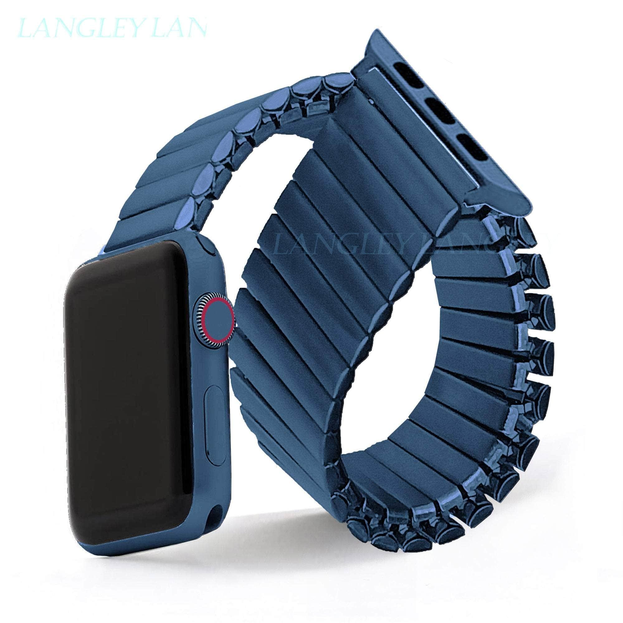 Casebuddy Blue / S  38-40-41mm Elastic Stainless Steel Apple Watch Band
