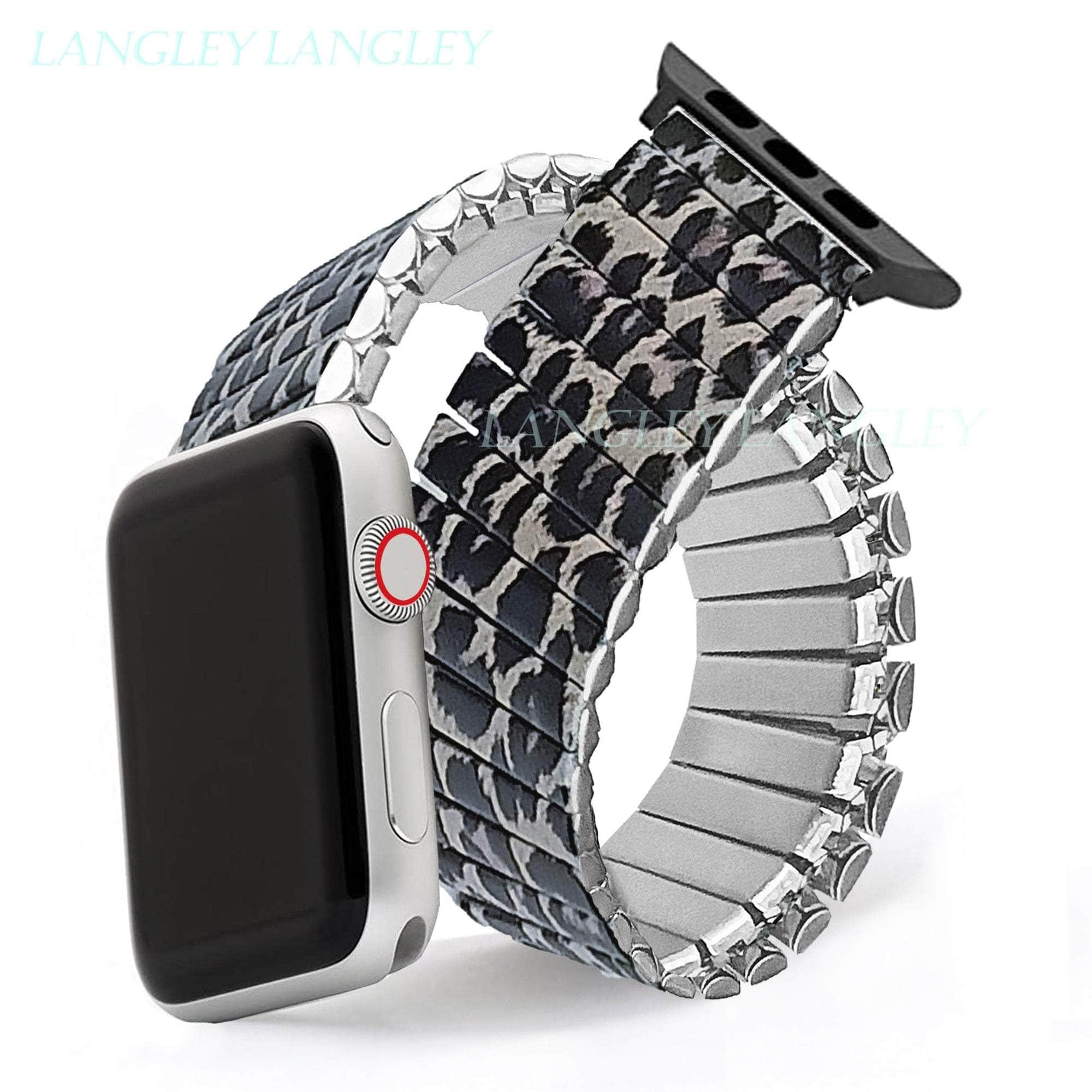 Casebuddy Leopard print / S  38-40-41mm Elastic Stainless Steel Apple Watch Band