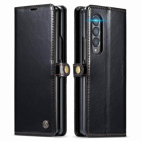 Casebuddy Black / S23 Plus Galaxy S23 Plus Leather Flip Wallet Case