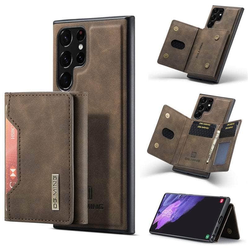 Casebuddy Coffee / Samsung S23 Galaxy S23 Retro Flip Leather Case