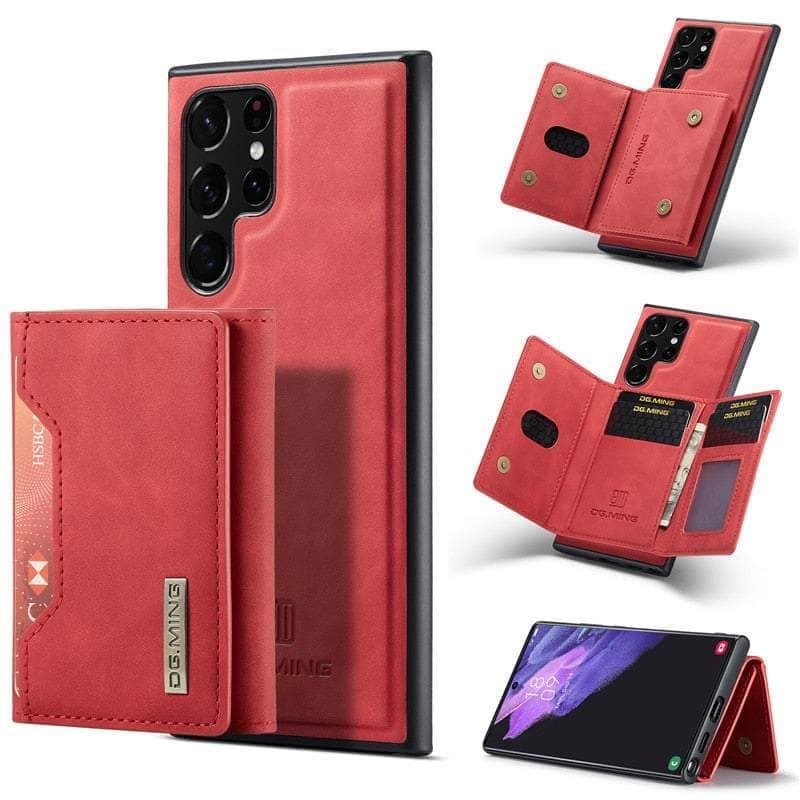 Casebuddy Red / Samsung S23 Galaxy S23 Retro Flip Leather Case