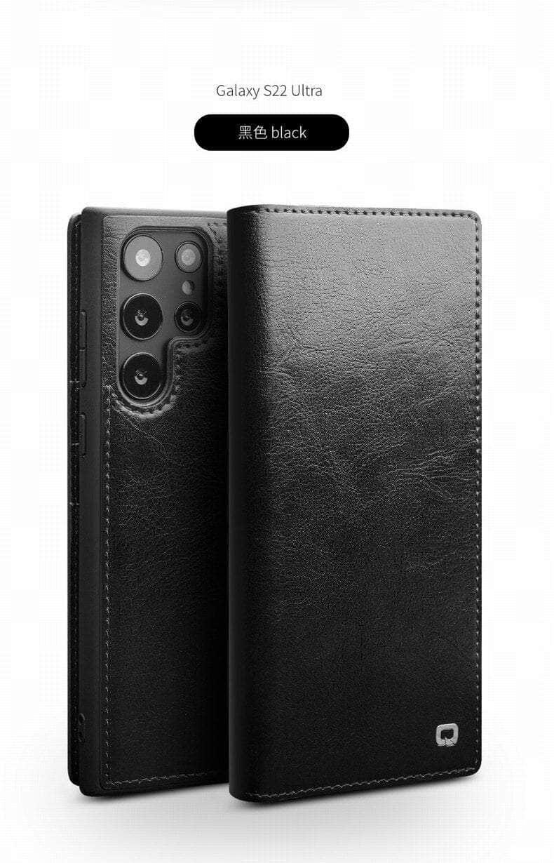 Casebuddy Galaxy S23 Ultra Real Genuine Leather Flip Cover